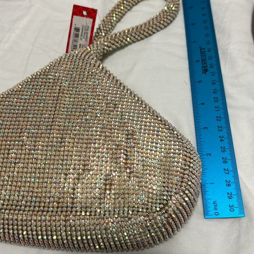 Kelly & Kattie evening purse bag, gold multi colors. Wrist strap - Picture 5 of 11